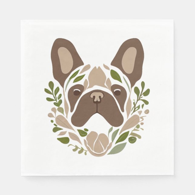 Guardanapo De Papel Bulldog Art Francês (Frente)