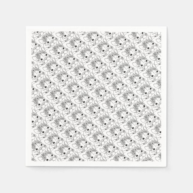 Guardanapo De Papel Bulldog Francês Napkins 4,75x4,75" (Frente)
