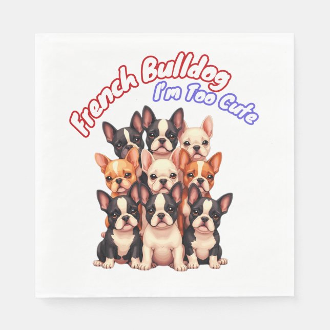 Guardanapo De Papel Bulldog Francês para um dono de Cachorro Frenchie (Frente)
