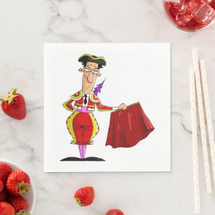 Guardanapo De Papel Bullfighter and Red Cape Napkins
