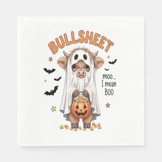 Guardanapo De Papel Bullsheet Highland Cow Funny Ghost (Frente)