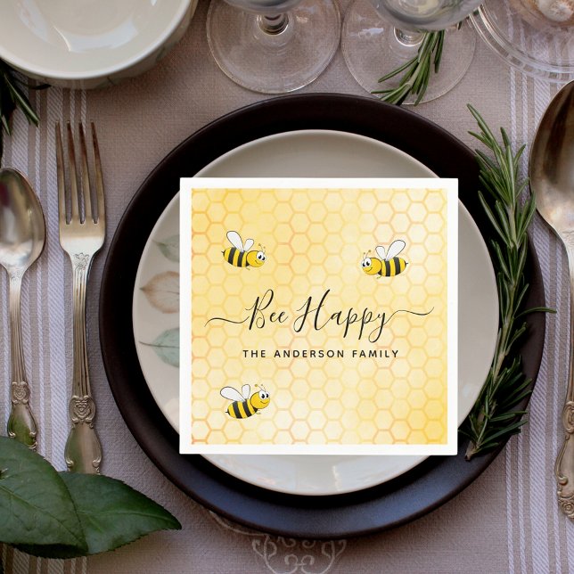 Guardanapo De Papel Bumble bees bree happy summer fun humor name (Criador carregado)