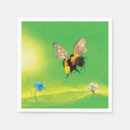 Guardanapo De Papel Bumblebee voando sobre o campo