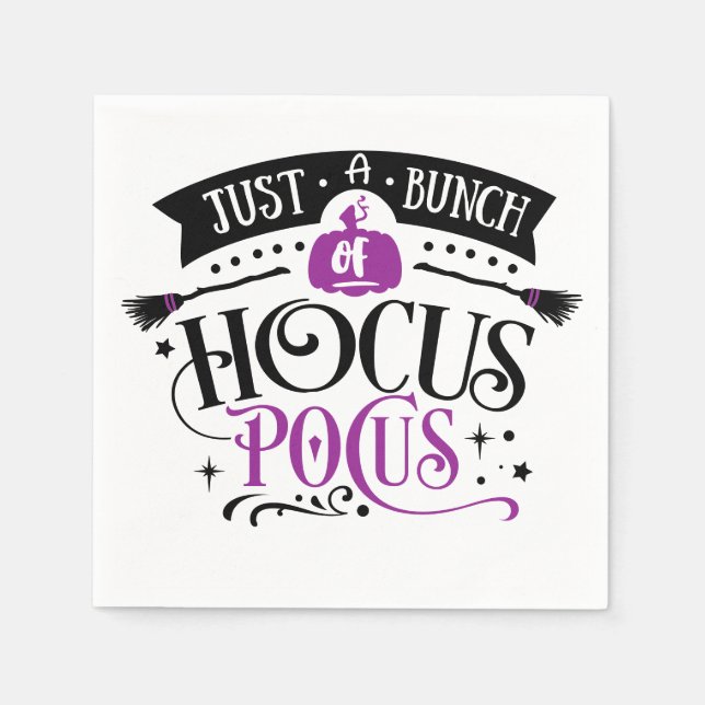 Guardanapo De Papel Bunch do Hocus Pocus Halloween Typografia Napkins (Frente)