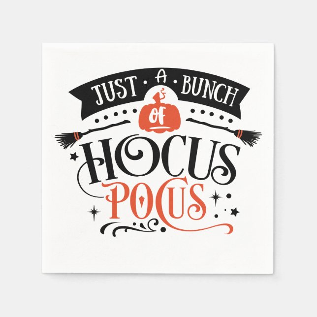 Guardanapo De Papel Bunch do Hocus Pocus Halloween Typografia Napkins (Frente)