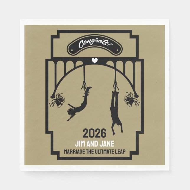 Guardanapo De Papel Bungee Jumping Wedding Gift (Frente)
