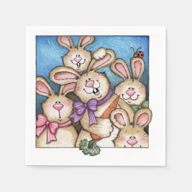 Guardanapo De Papel Bunnies - Papel Napkins (Frente)