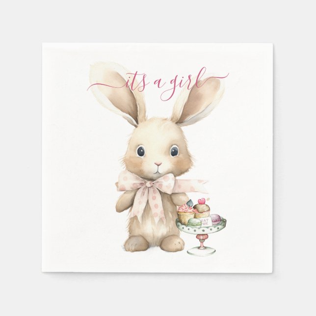Guardanapo De Papel Bunny Chá de fraldas Girl (Frente)
