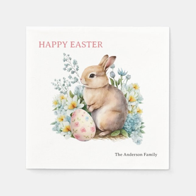 Guardanapo De Papel Bunny & Floral Egg (Frente)