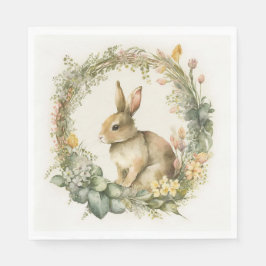 Guardanapo De Papel Bunny In Floral Wreath