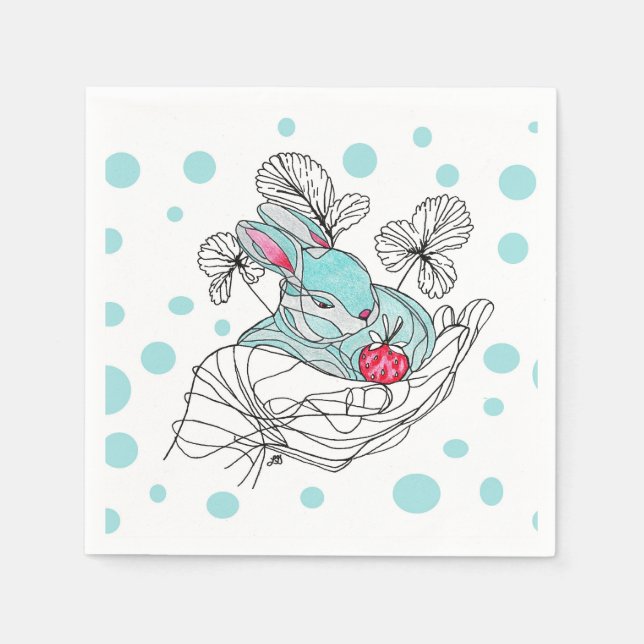Guardanapo De Papel Bunny In Hand Napkin (Frente)