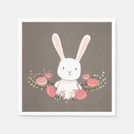 Guardanapo De Papel Bunny Paper Napkin Woodland Floral Rusly Girl