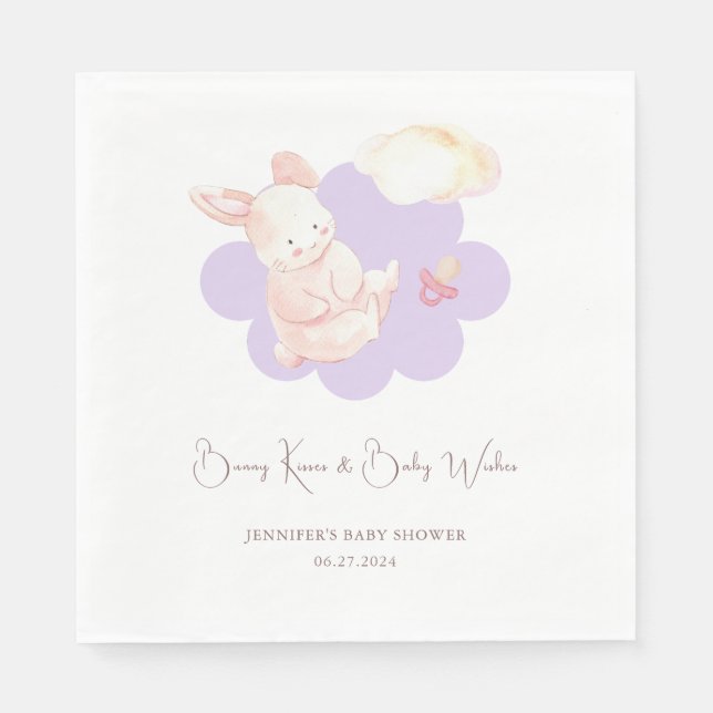 Guardanapo De Papel Bunny Sonha Chá de fraldas Roxo (Frente)