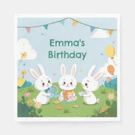 Guardanapo De Papel Bunny Tea Party Napkins | Cute Rabbit Birthday