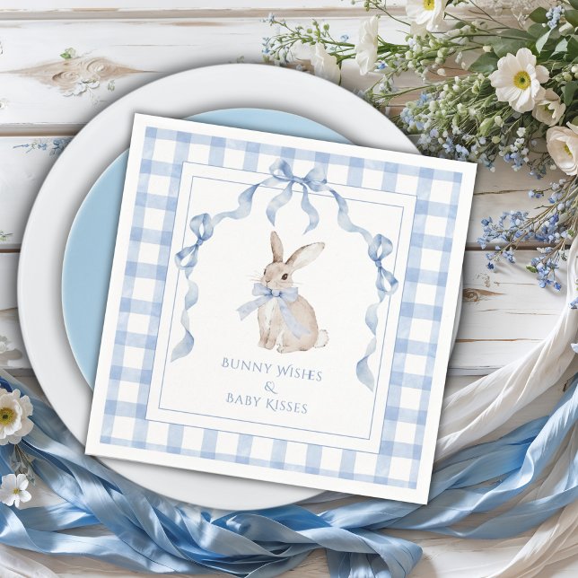 Guardanapo De Papel Bunny Wishes & Baby Kisses Baby Shower (Criador carregado)