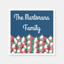 Buon Natale Italiana Flag Ornaments Napkins