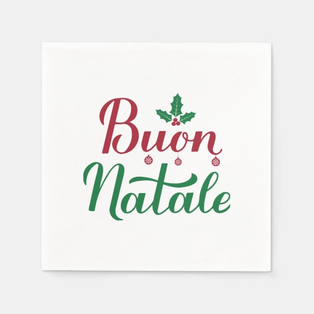 Guardanapo De Papel Buon Natale Red e Green Christmas (Frente)