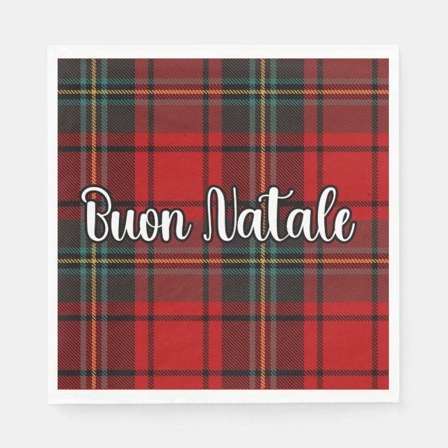 Guardanapo De Papel Buon Natale Xadrez (Frente)