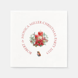 Guardanapo De Papel Buquê alegre Vibe Natal flores e velas