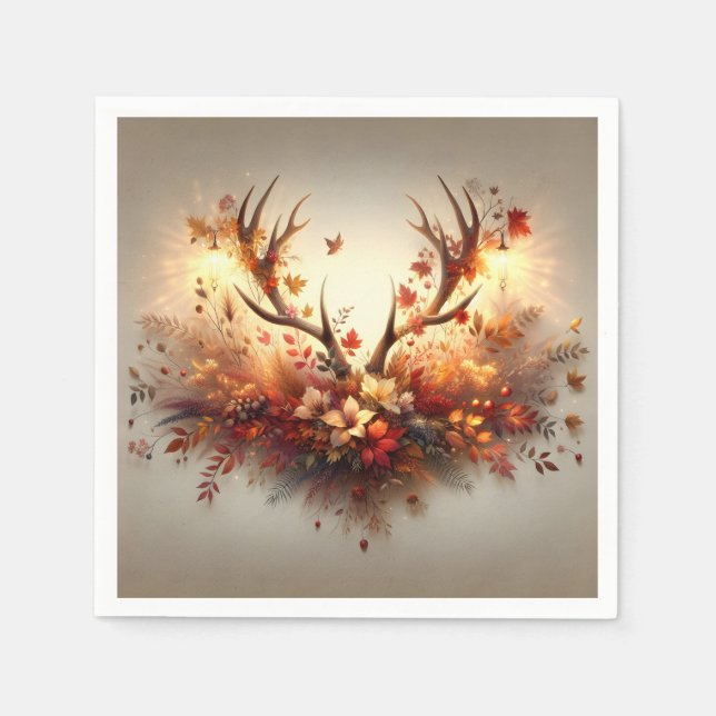Guardanapo De Papel Buquê Autumn Deer Antler (Frente)