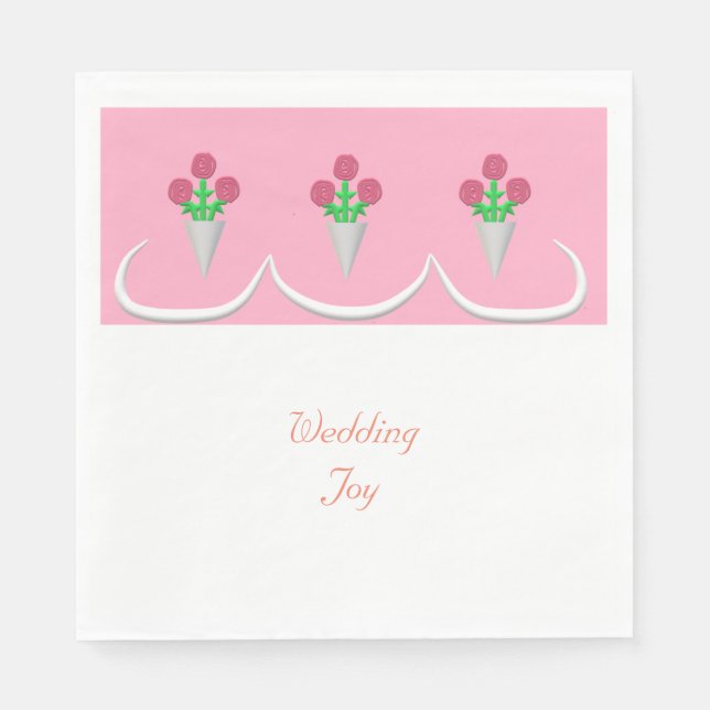 Guardanapo De Papel Buquê De Casamento — Alegria De Casamento (Frente)