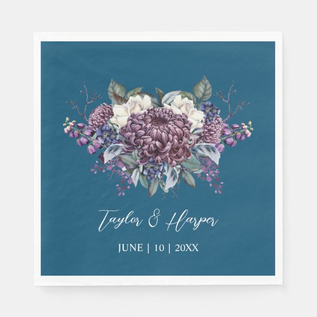 Guardanapo De Papel Buquê de Casamento de Gótico Estético Escuro (Frente)