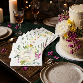 Guardanapo De Papel Buquê de casamento de narcisos da primavera