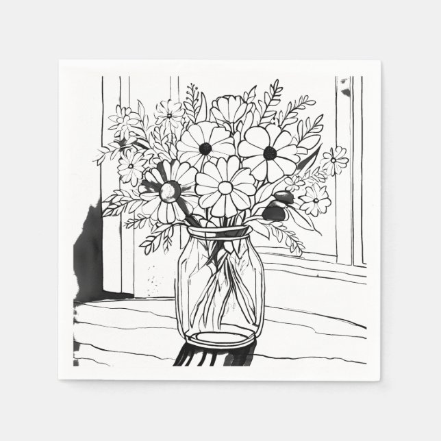Guardanapo De Papel Buquê de Flores (Frente)
