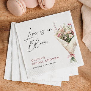 Guardanapo De Papel Buquê de Flores Amor em Flor Bridal Shower
