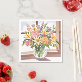 Guardanapo De Papel Buquê de Flores da Primavera | Cartão Floral Bonit