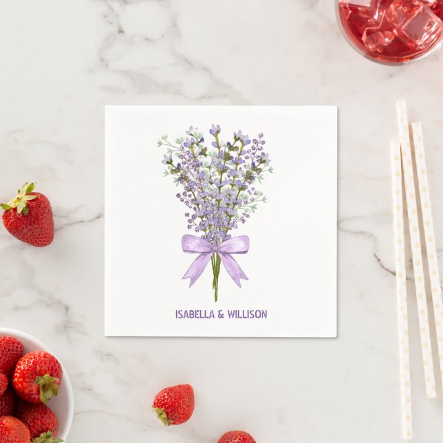 Guardanapo De Papel Buquê de Lavanda de Aquarela (Insitu)
