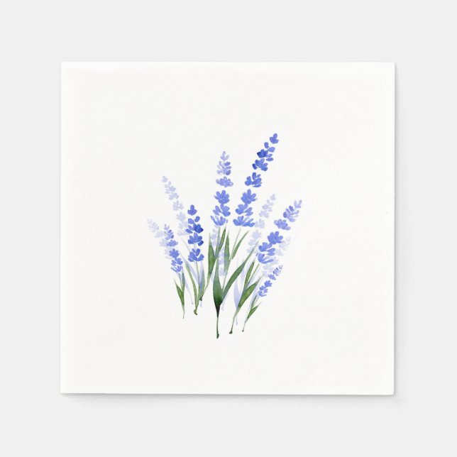 Guardanapo De Papel Buquê de Lavanda de Aquarela (Frente)