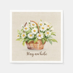 Guardanapo De Papel Buquê De Margarida De Aquarelas No Soquete