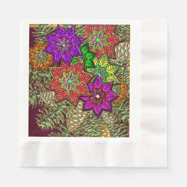 Guardanapo De Papel Buquê de Natal (Frente)