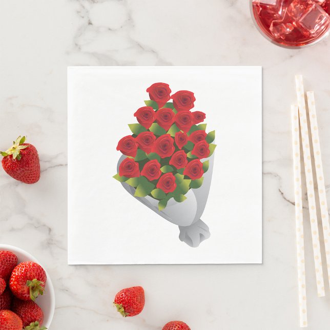 Guardanapo De Papel Buquê De Rosas vermelhas (Criador carregado)