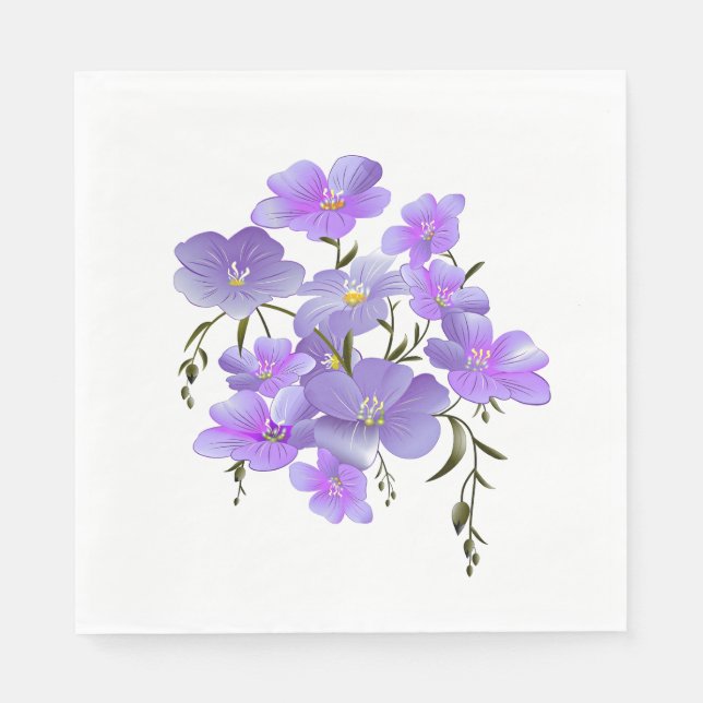Guardanapo De Papel Buquê Floral Bonito a lavanda (Frente)