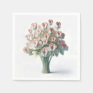 Guardanapo De Papel Buquê Floral de Pés Bebês Rosa