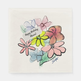 Guardanapo De Papel Buquê Fresco, Bonito, de Aquarela