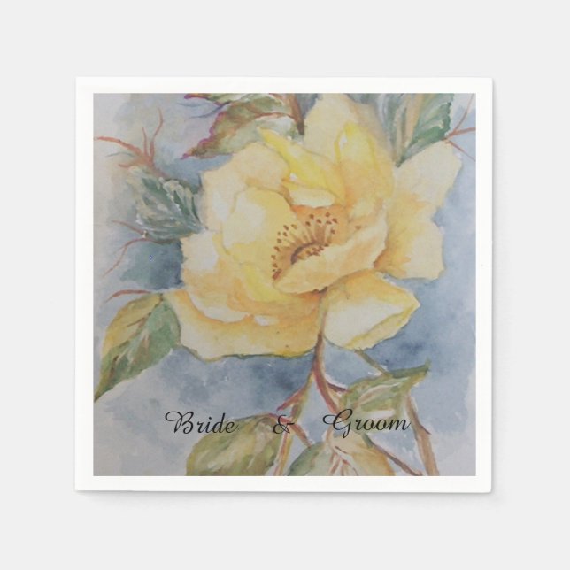 Guardanapo De Papel Buquê Rosa Amarelo (Frente)