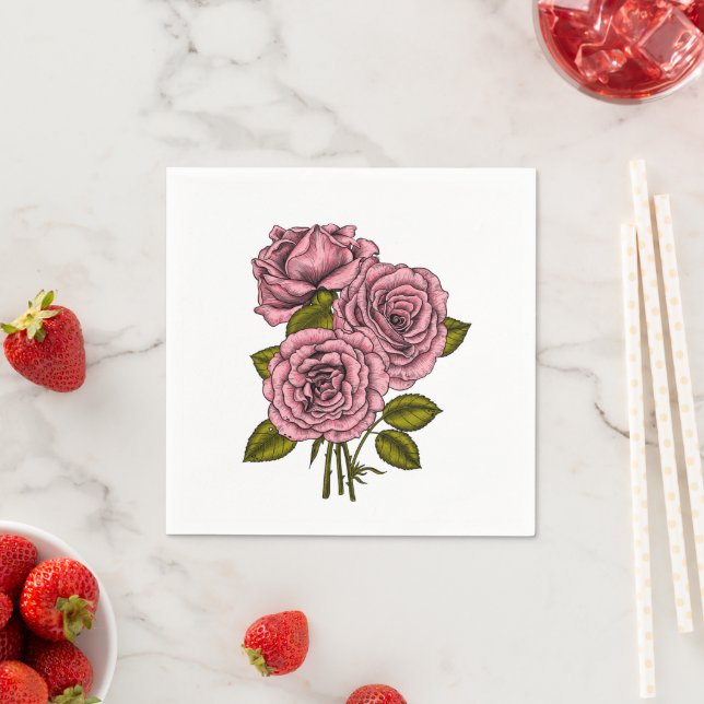 Guardanapo De Papel Buquê rosa-rosas (Insitu)