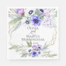 Guardanapo De Papel Buquês Florais Violet Anemone