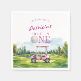 Guardanapo De Papel Buraco Em Um Rosa Golfe 1º Aniversário