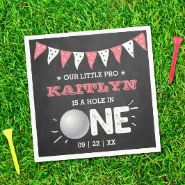 Guardanapo De Papel Buraco Em Uma Garota primeiro aniversario De Golfe