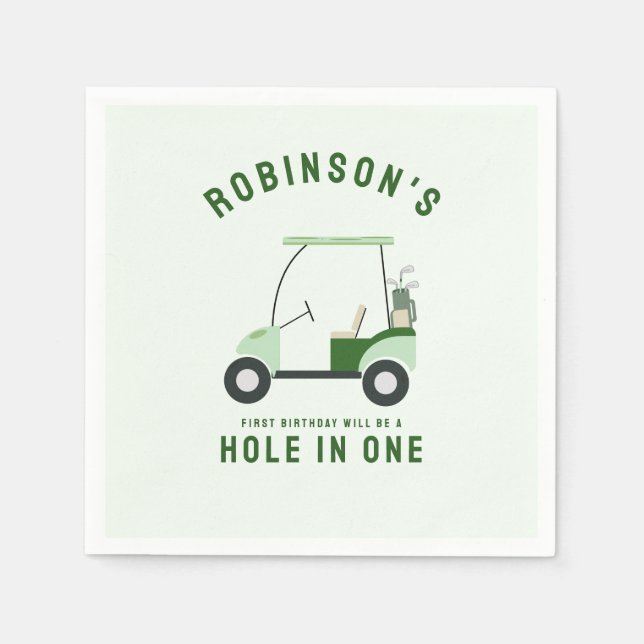 Guardanapo De Papel Buraco Moderno em um aniversário de golfe (Frente)