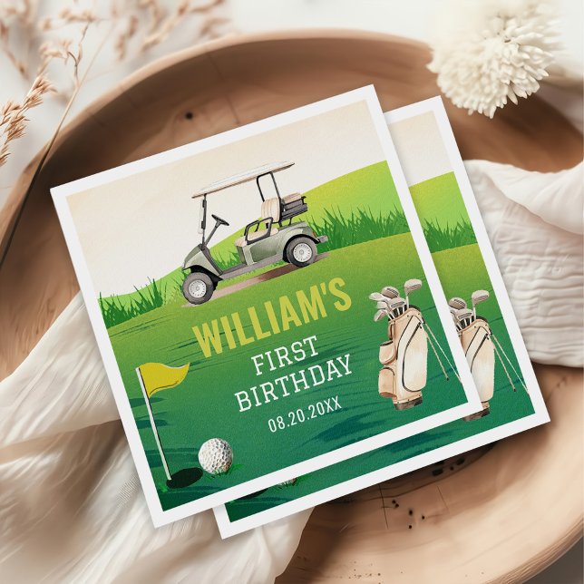 Guardanapo De Papel Buraco Par-Tee Golf no Aniversário de Um Rapaz (Criador carregado)