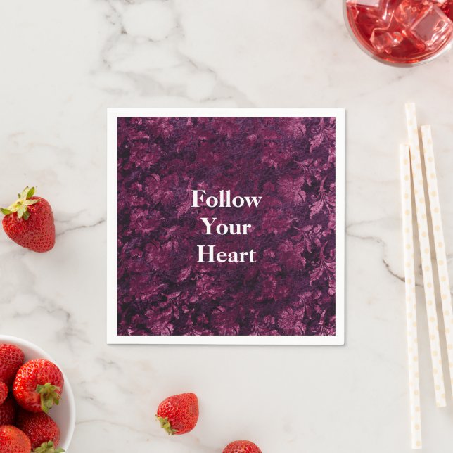 Guardanapo De Papel Burgundy Floral Quente (Insitu)