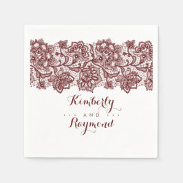 Guardanapo De Papel Burgundy Lace