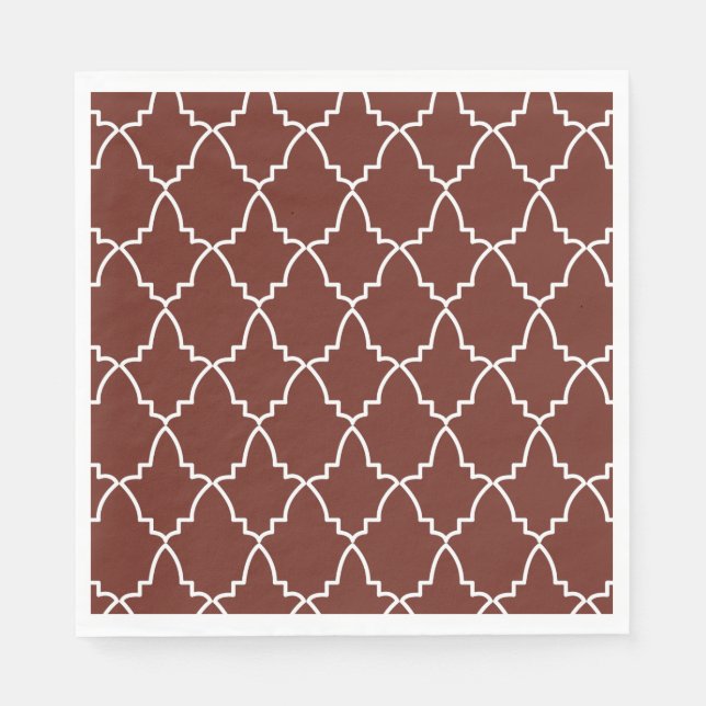 Guardanapo De Papel Burgundy Marroquino Lattice Pattern (Frente)