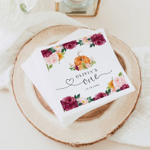 Burgundy outono floral Pequeno primeiro aniversari