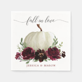 Guardanapo De Papel Burgundy Pumpkin Casamento outono Cocktail Napkin